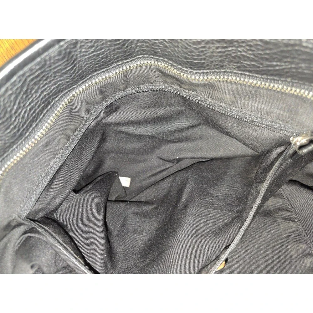 Coach Mickie Black Pebbled Leather Double Handles Zipper Tote Bag F34039